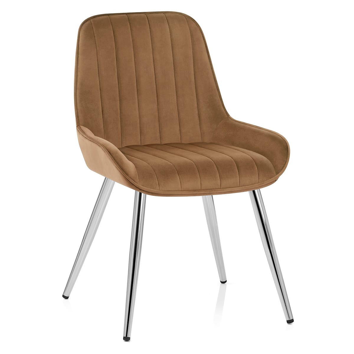 Silla Terciopelo Cromo - Mustang Marrón
