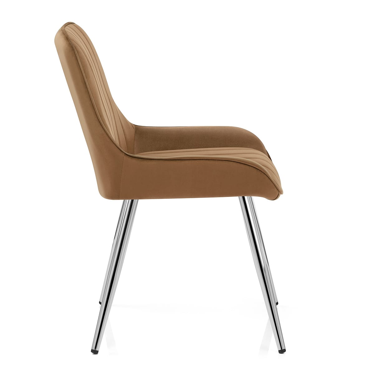 Silla Terciopelo Cromo - Mustang Marrón