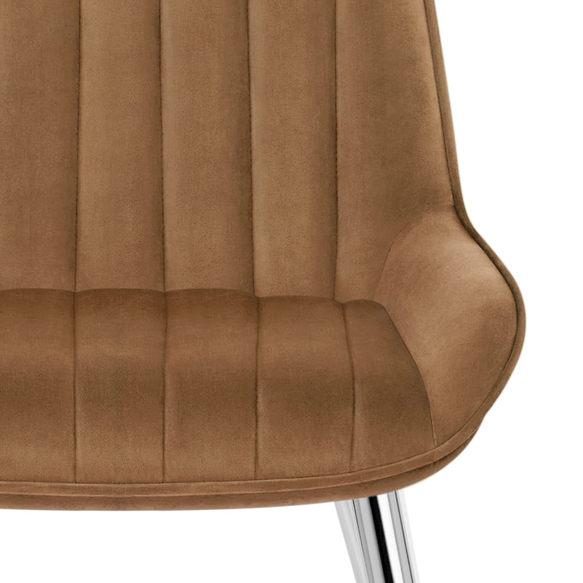 Silla Terciopelo Cromo - Mustang Marrón