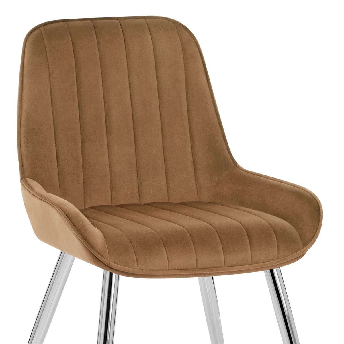 Silla Terciopelo Cromo - Mustang Marrón