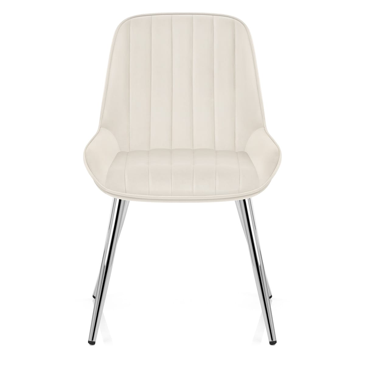 Silla Terciopelo Cromo - Mustang Crema