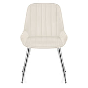 Silla Terciopelo Cromo - Mustang Crema