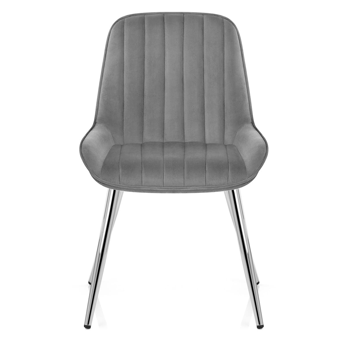 Silla Terciopelo Cromo - Mustang Gris Oscuro