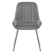 Silla Terciopelo Cromo - Mustang Gris Oscuro