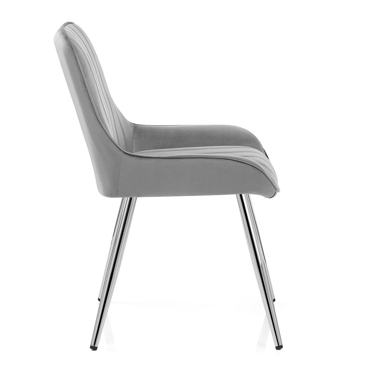 Silla Terciopelo Cromo - Mustang Gris Oscuro