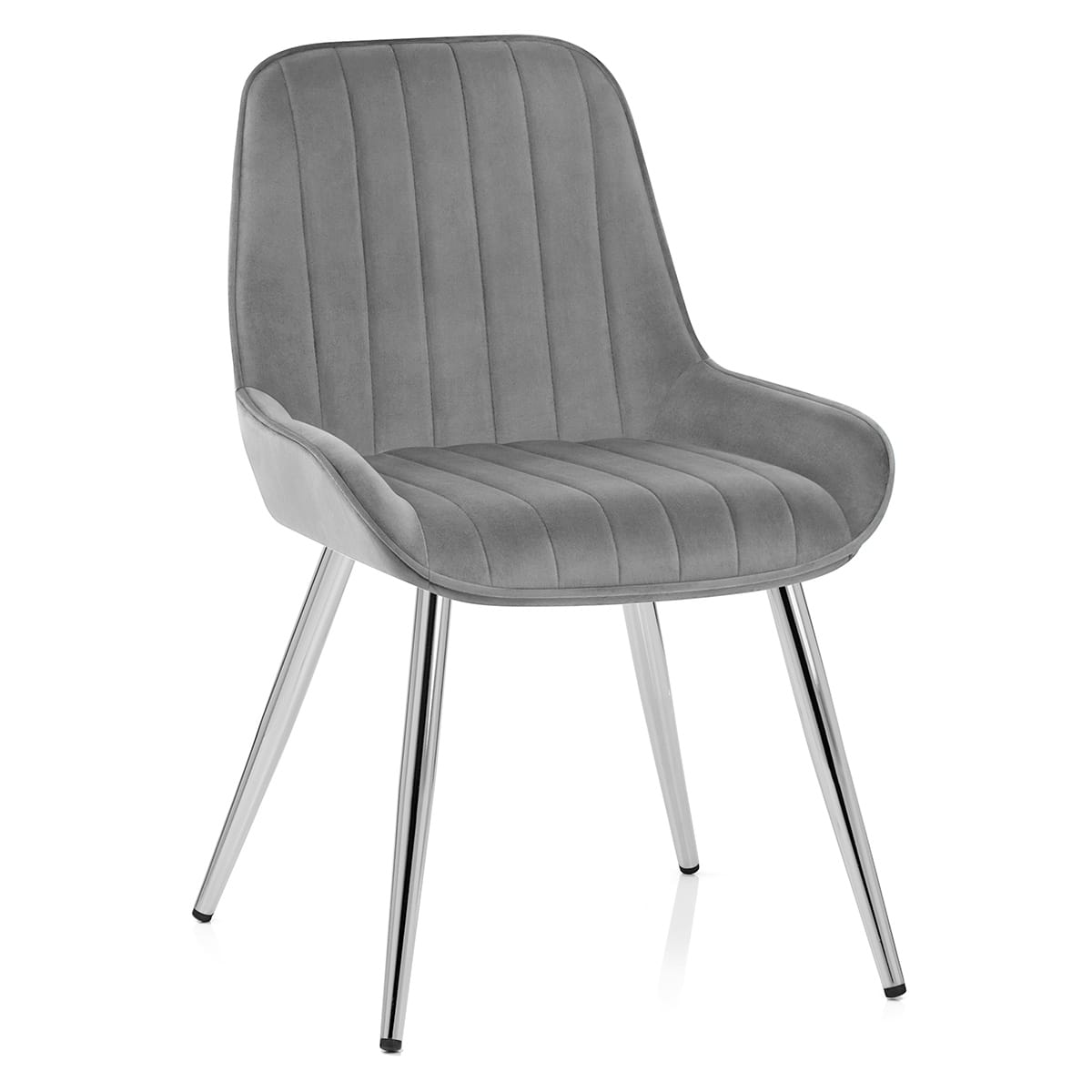 Silla Terciopelo Cromo - Mustang Gris Oscuro
