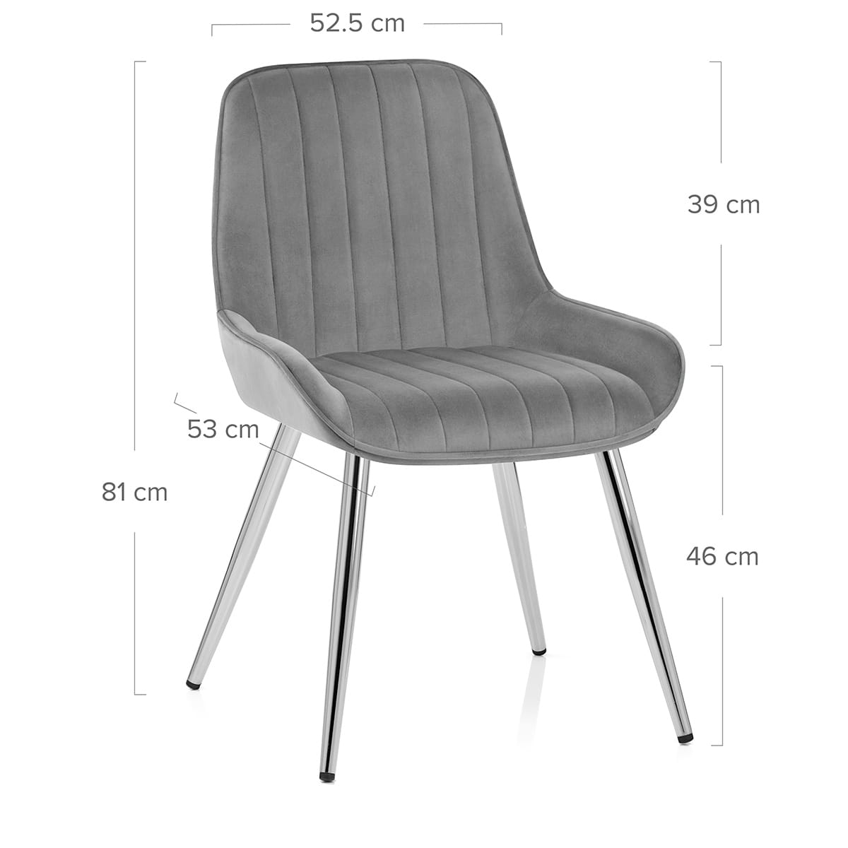 Silla Terciopelo Cromo - Mustang Gris Oscuro