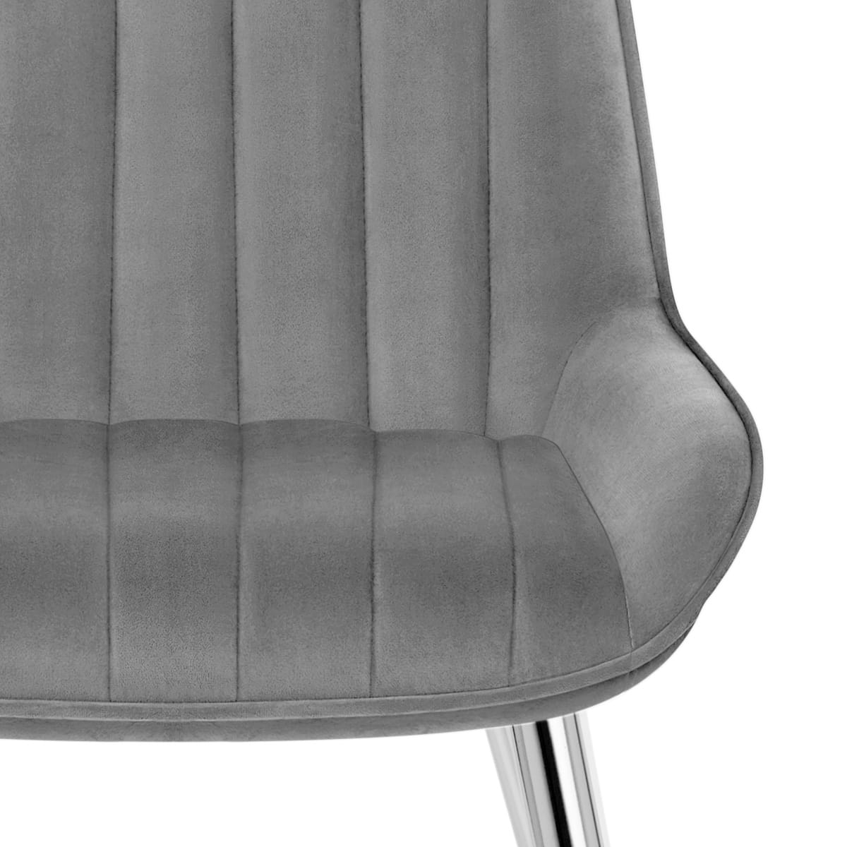 Silla Terciopelo Cromo - Mustang Gris Oscuro