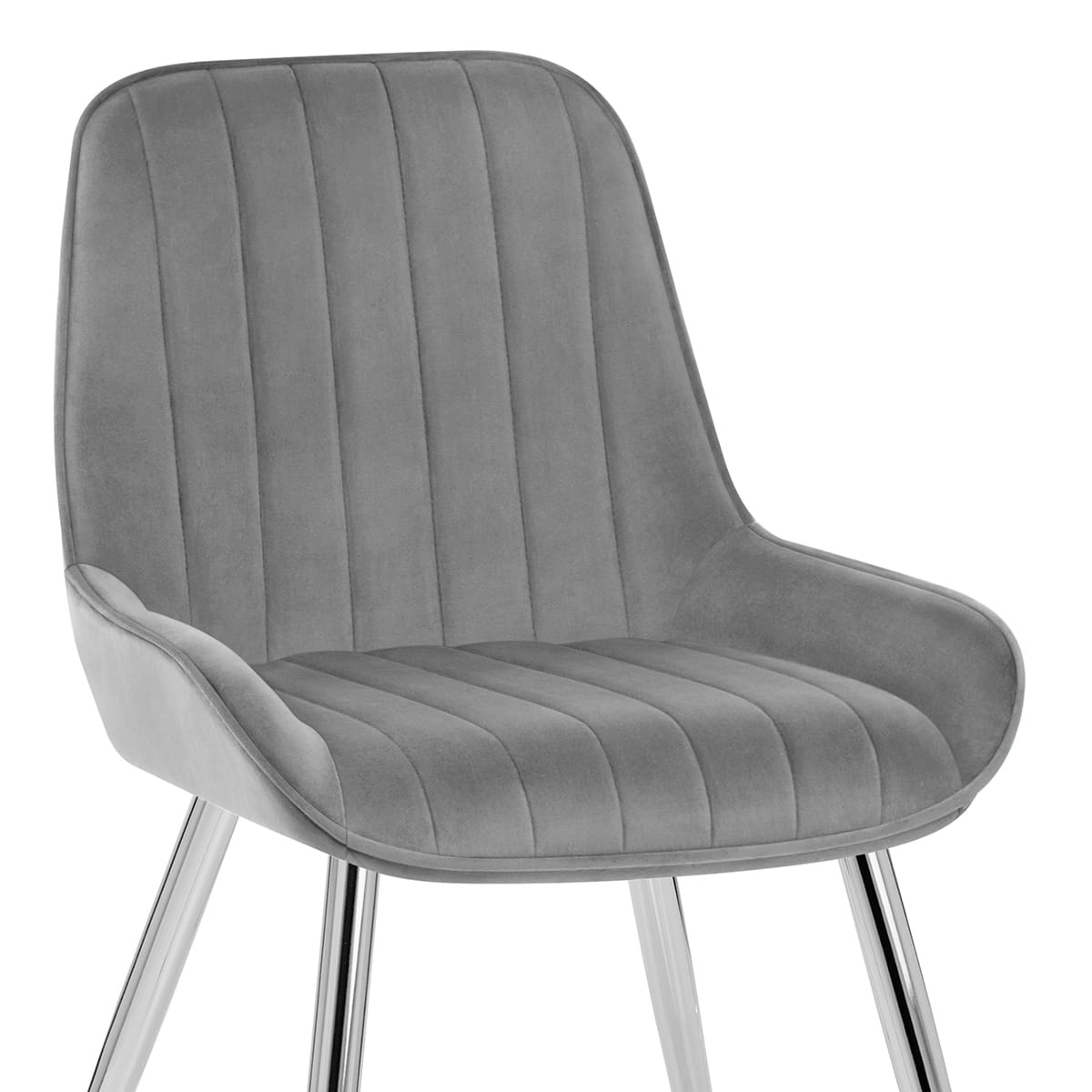 Silla Terciopelo Cromo - Mustang Gris Oscuro