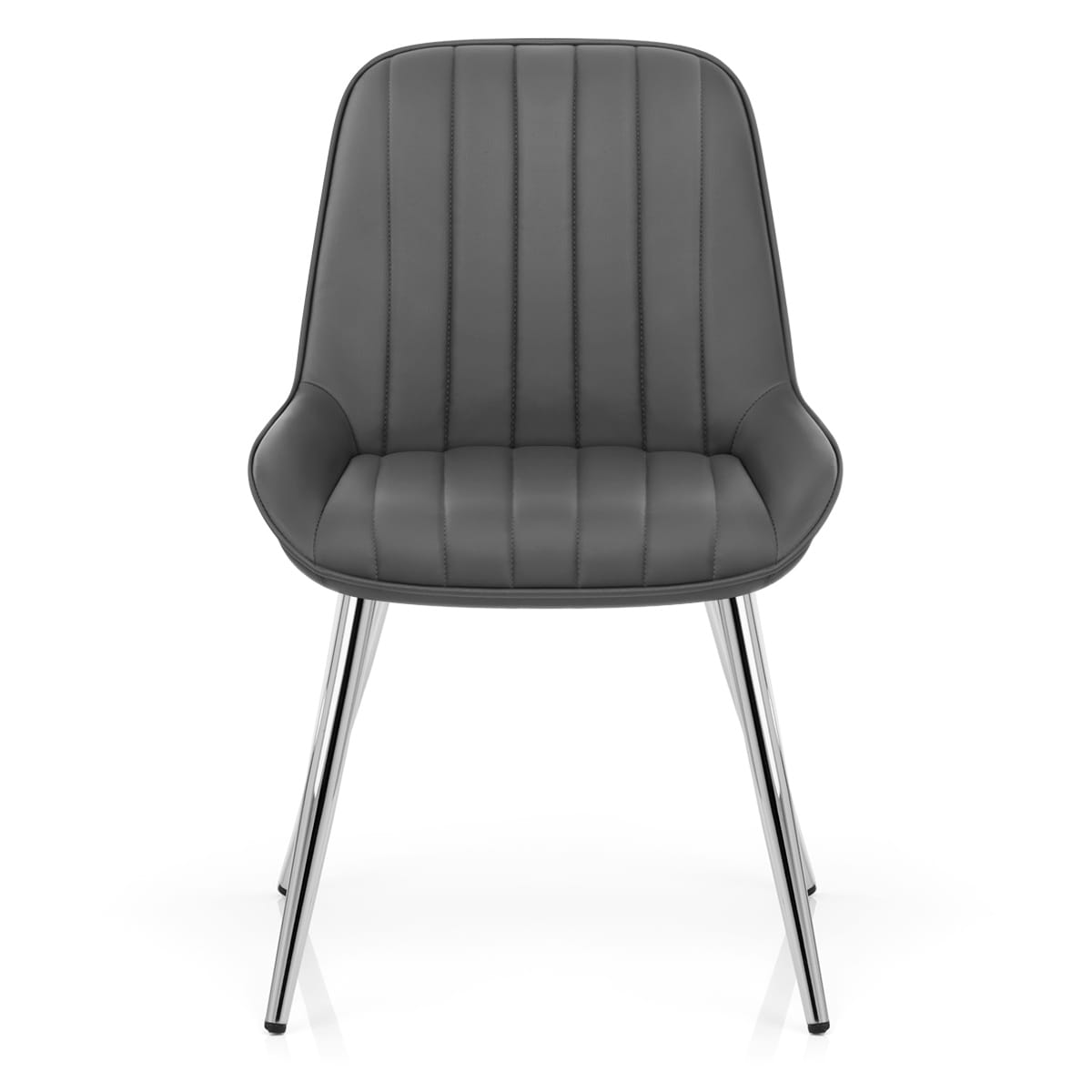 Silla Polipiel Cromo - Mustang Gris Oscuro
