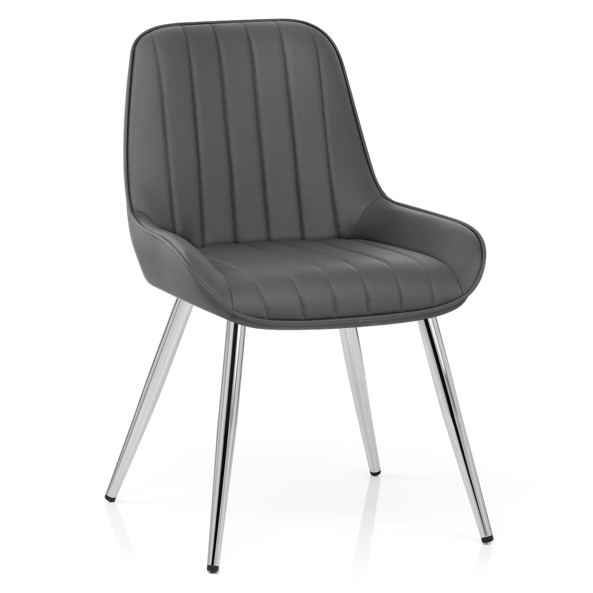 Silla Polipiel Cromo - Mustang Gris Oscuro