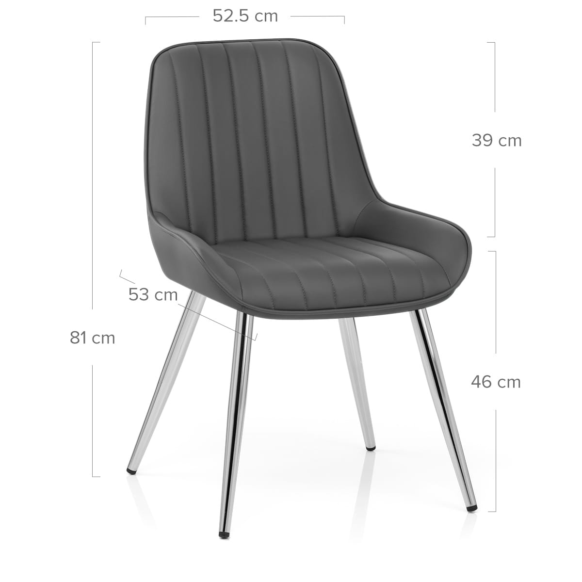 Silla Polipiel Cromo - Mustang Gris Oscuro