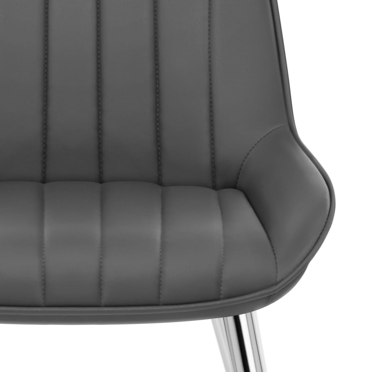 Silla Polipiel Cromo - Mustang Gris Oscuro