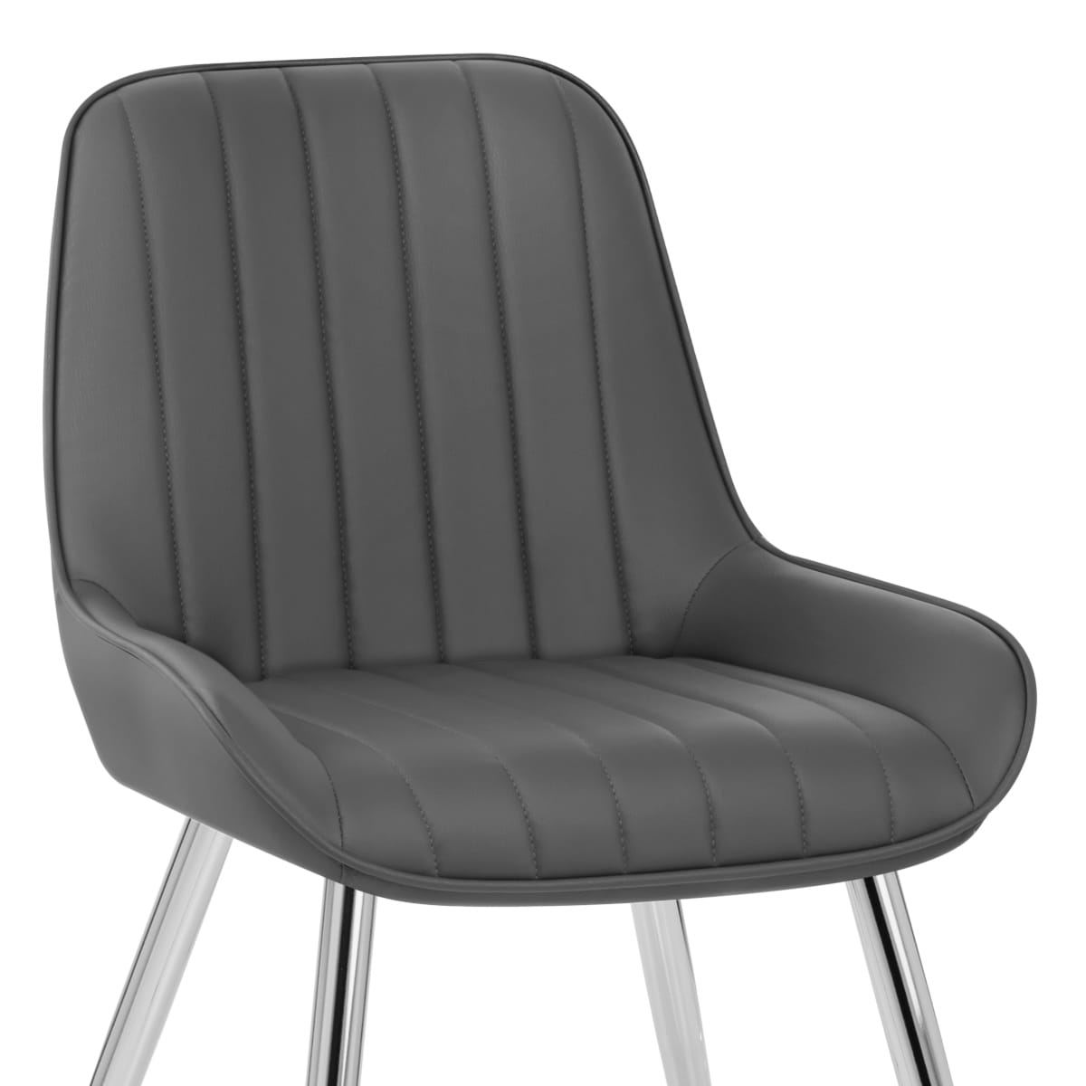 Silla Polipiel Cromo - Mustang Gris Oscuro