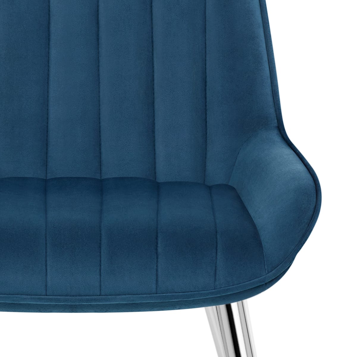 Silla Terciopelo Cromo - Mustang Azul Oscuro