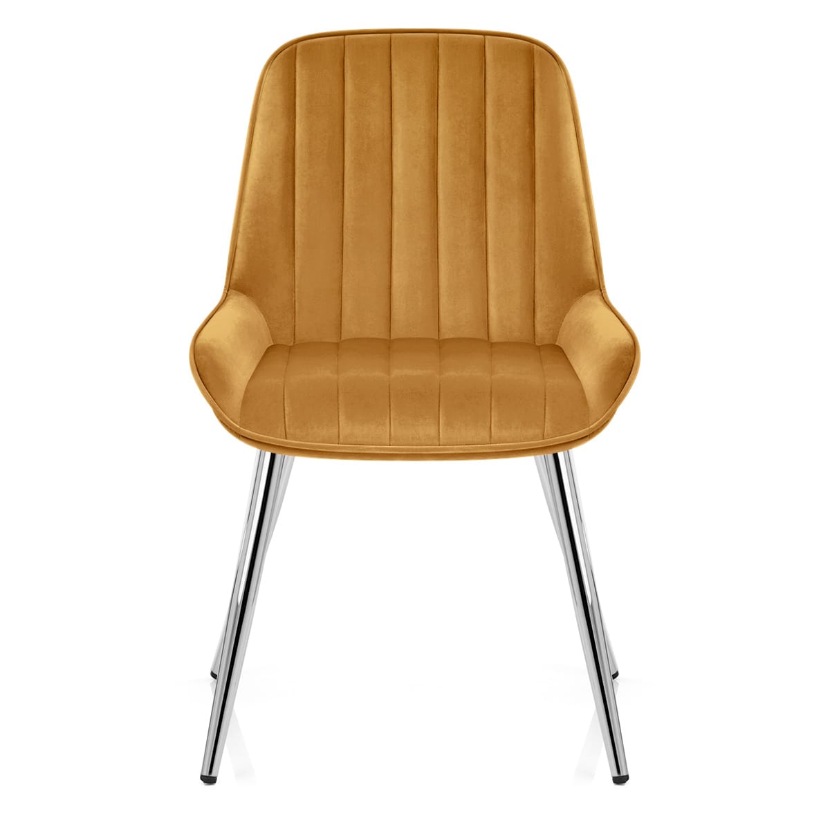 Silla Terciopelo Cromo - Mustang Amarillo