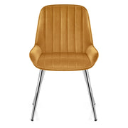 Silla Terciopelo Cromo - Mustang Amarillo