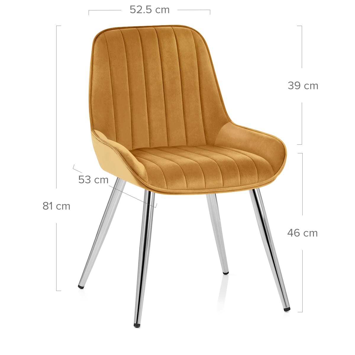 Silla Terciopelo Cromo - Mustang Amarillo