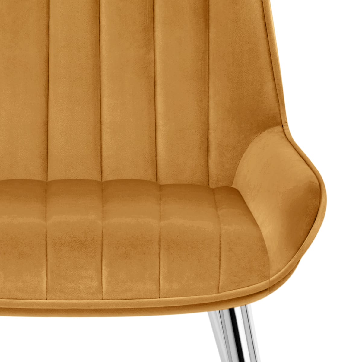 Silla Terciopelo Cromo - Mustang Amarillo
