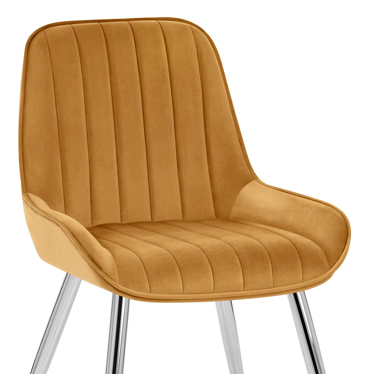 Silla Terciopelo Cromo - Mustang Amarillo