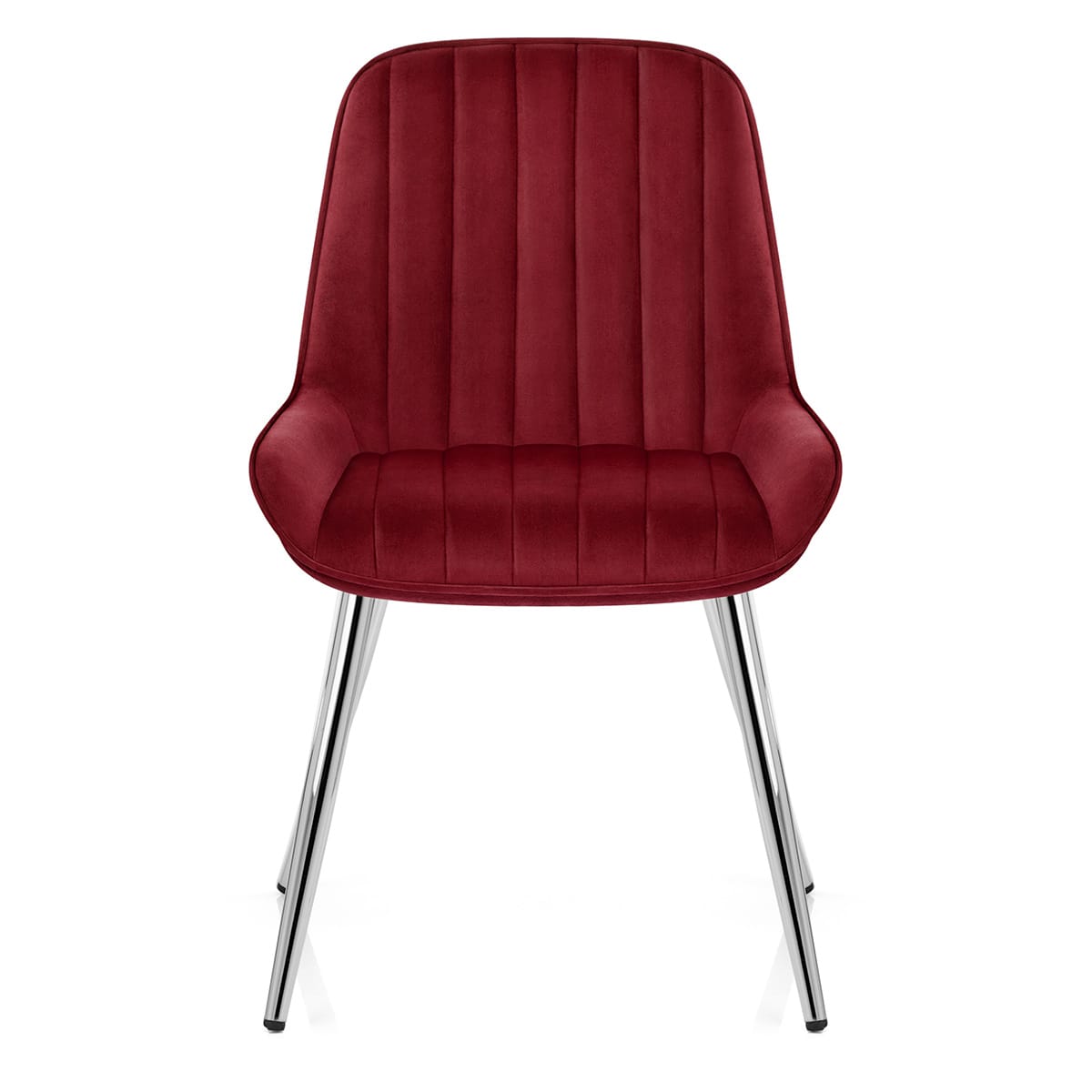 Silla Terciopelo Cromo - Mustang Rojo