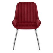 Silla Terciopelo Cromo - Mustang Rojo