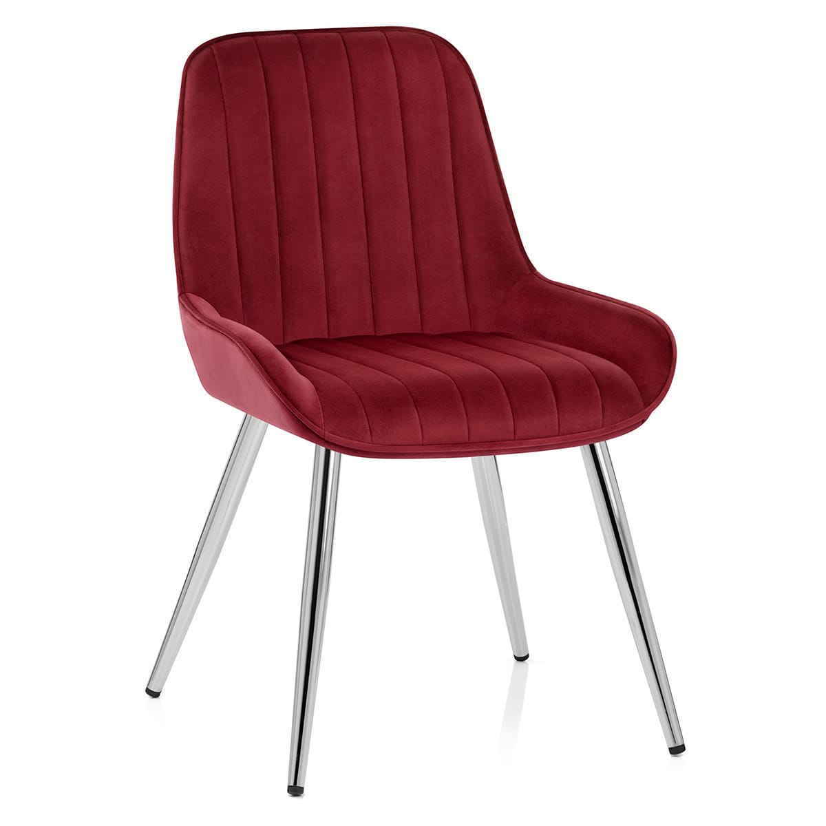Silla Terciopelo Cromo - Mustang Rojo