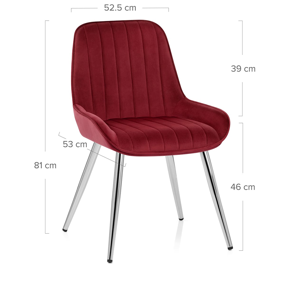 Silla Terciopelo Cromo - Mustang Rojo