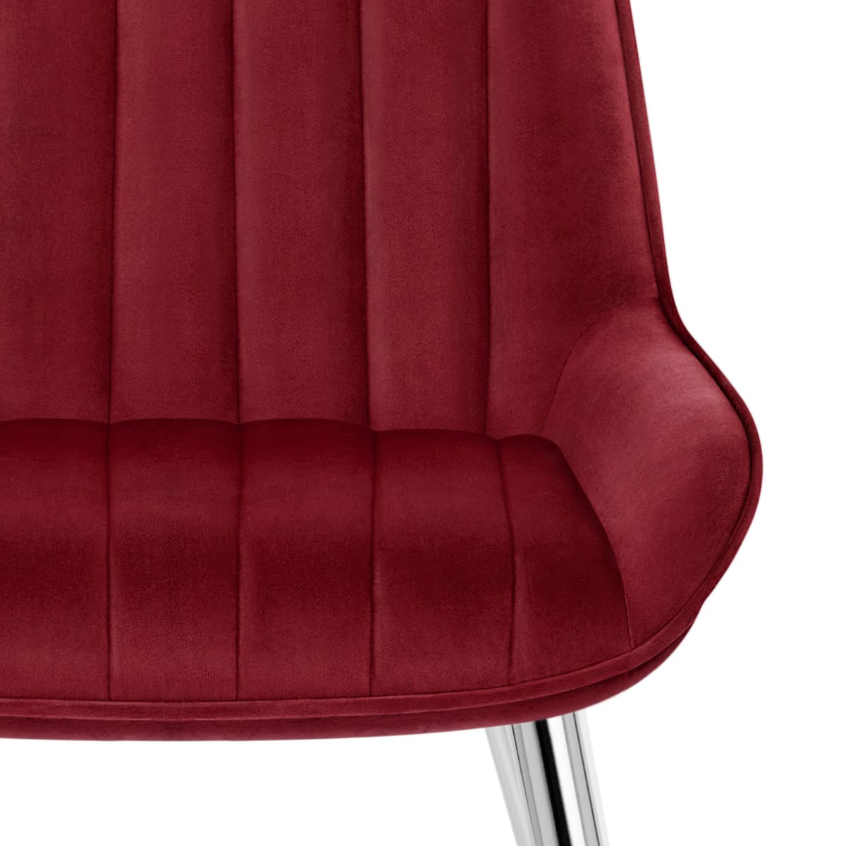 Silla Terciopelo Cromo - Mustang Rojo