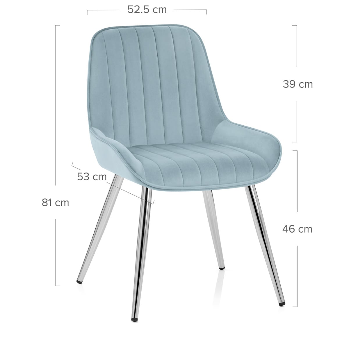 Silla Terciopelo Cromo - Mustang Azul