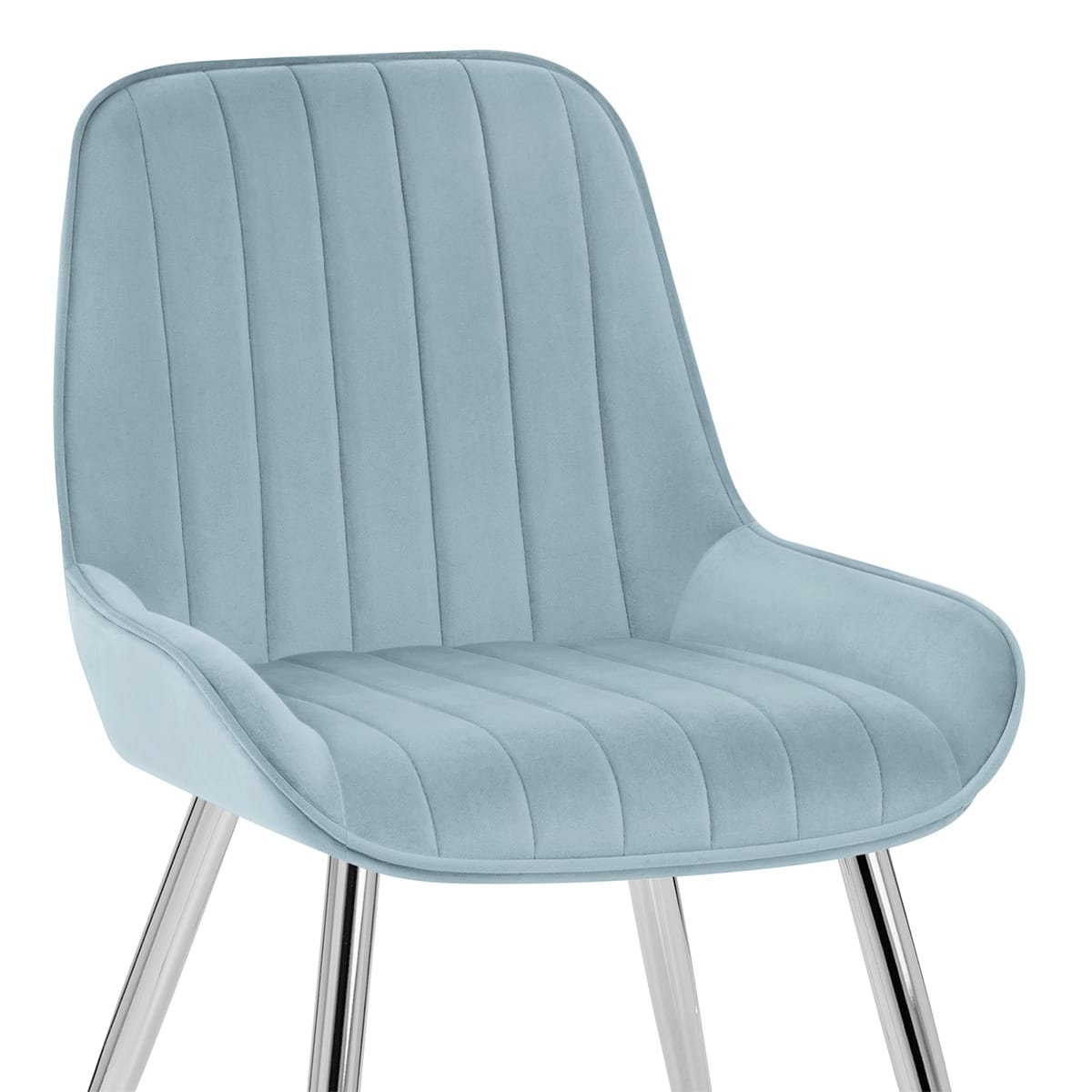 Silla Terciopelo Cromo - Mustang Azul