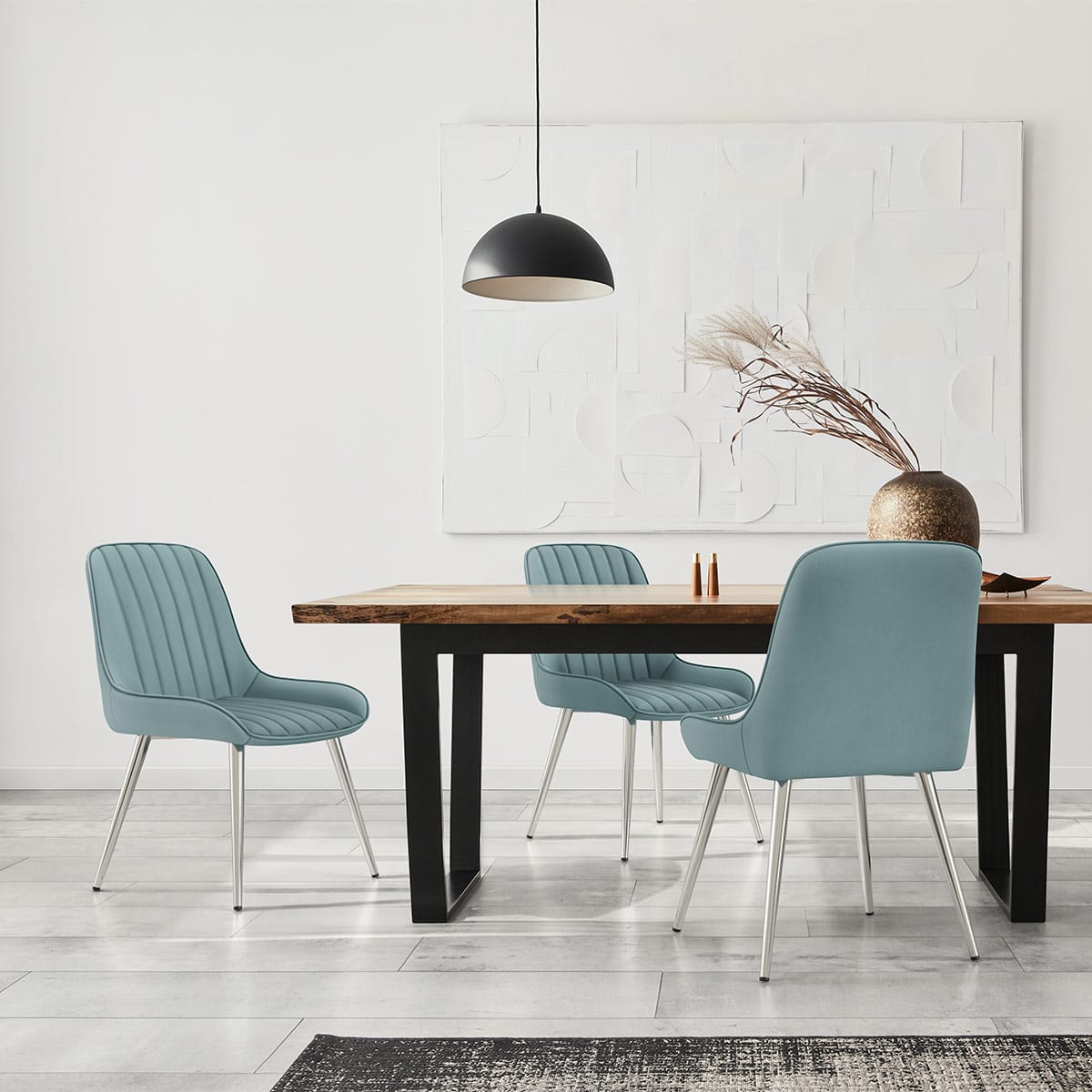 Silla Terciopelo Cromo - Mustang Verde