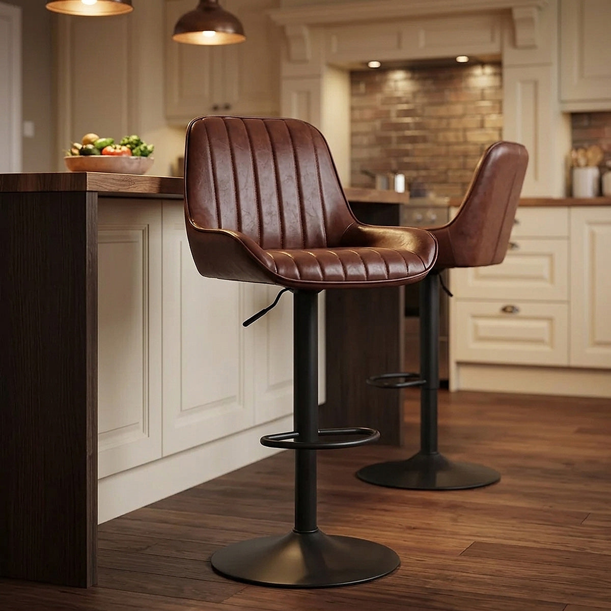 Mustang Gas Lift Bar Stool Marrón