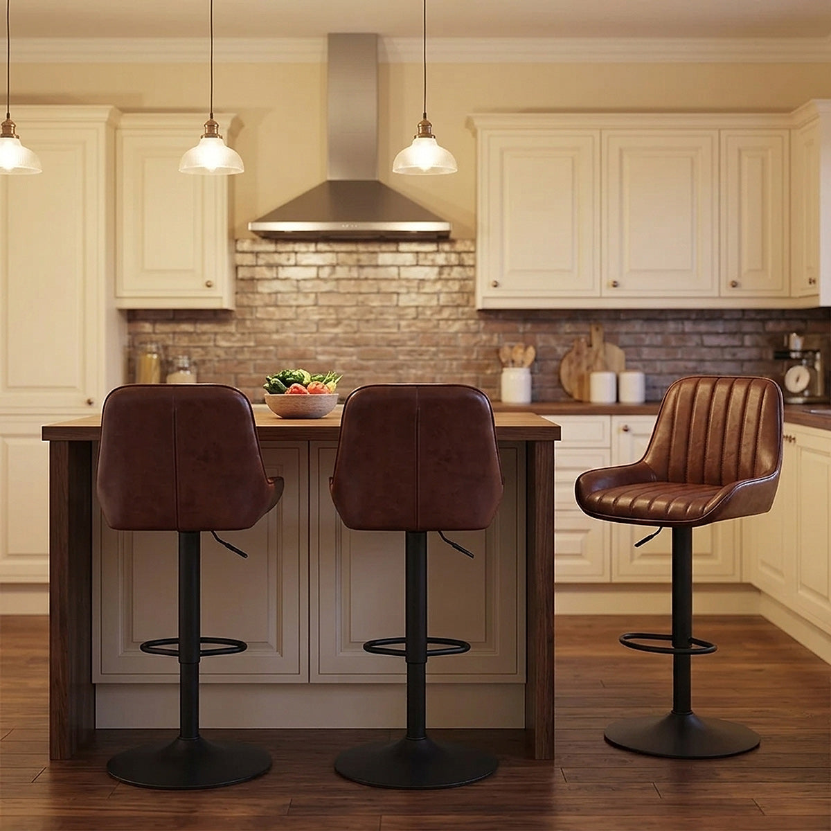Mustang Gas Lift Bar Stool Marrón
