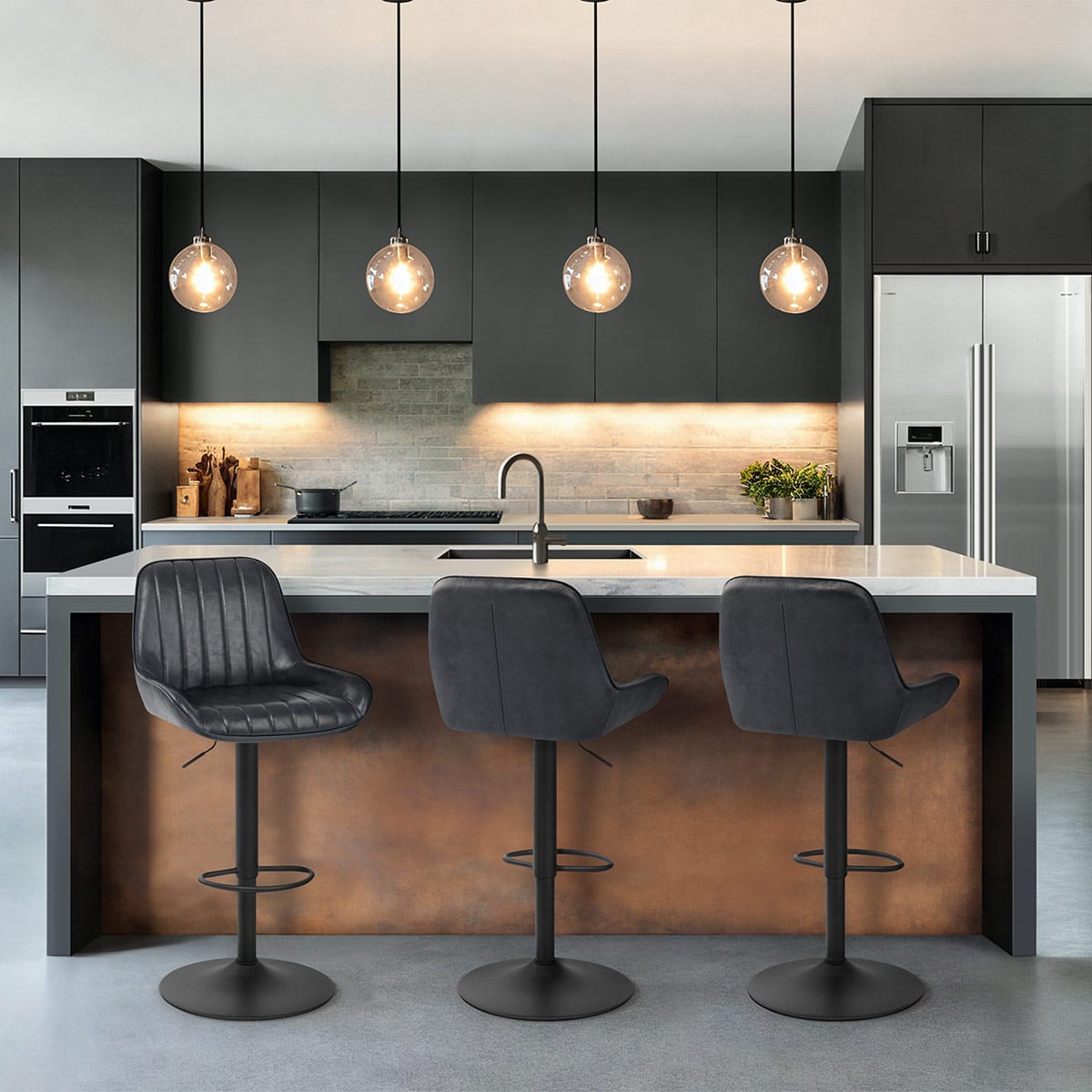 Mustang Gas Lift Bar Stool Gris