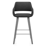 Taburete Tela Madera - Nappa Gris Oscuro