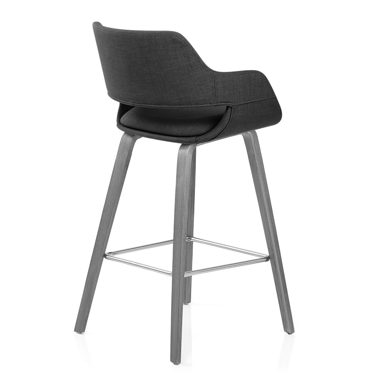 Taburete Tela Madera - Nappa Gris Oscuro