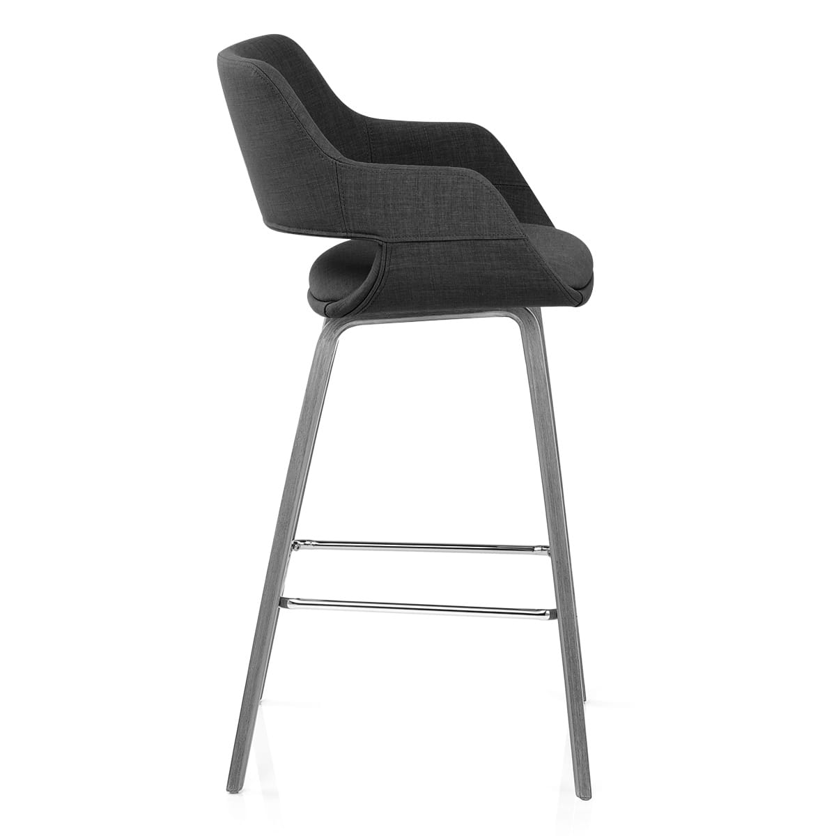 Taburete Tela Madera - Nappa Gris Oscuro