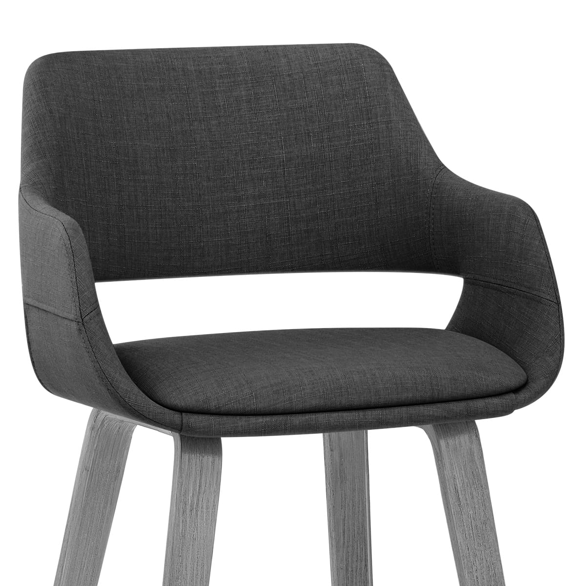 Taburete Tela Madera - Nappa Gris Oscuro