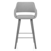 Taburete Tela Madera - Nappa Gris