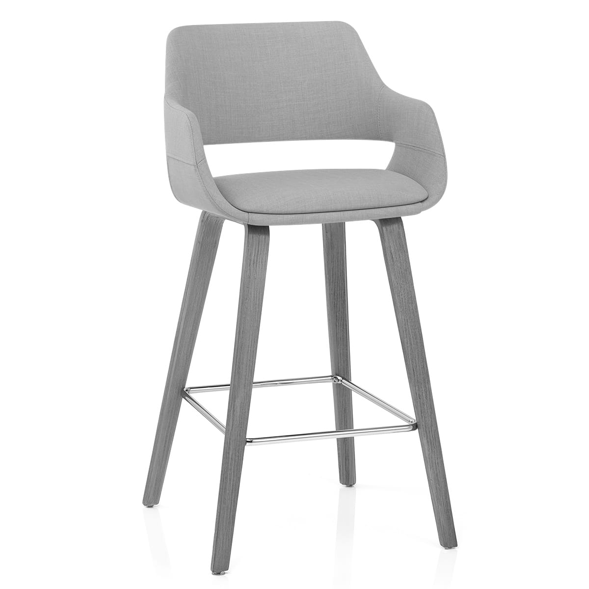 Taburete Tela Madera - Nappa Gris