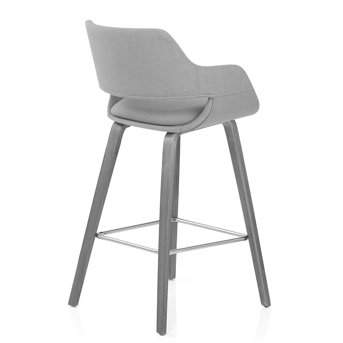 Taburete Tela Madera - Nappa Gris