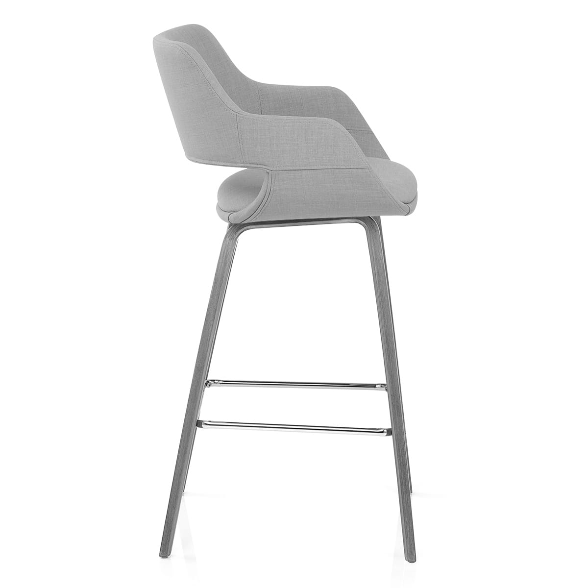 Taburete Tela Madera - Nappa Gris