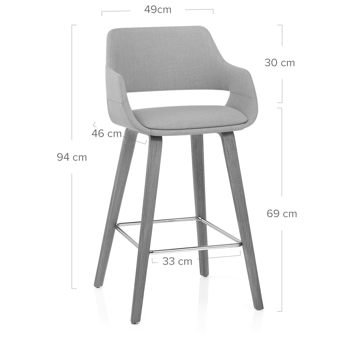 Taburete Tela Madera - Nappa Gris