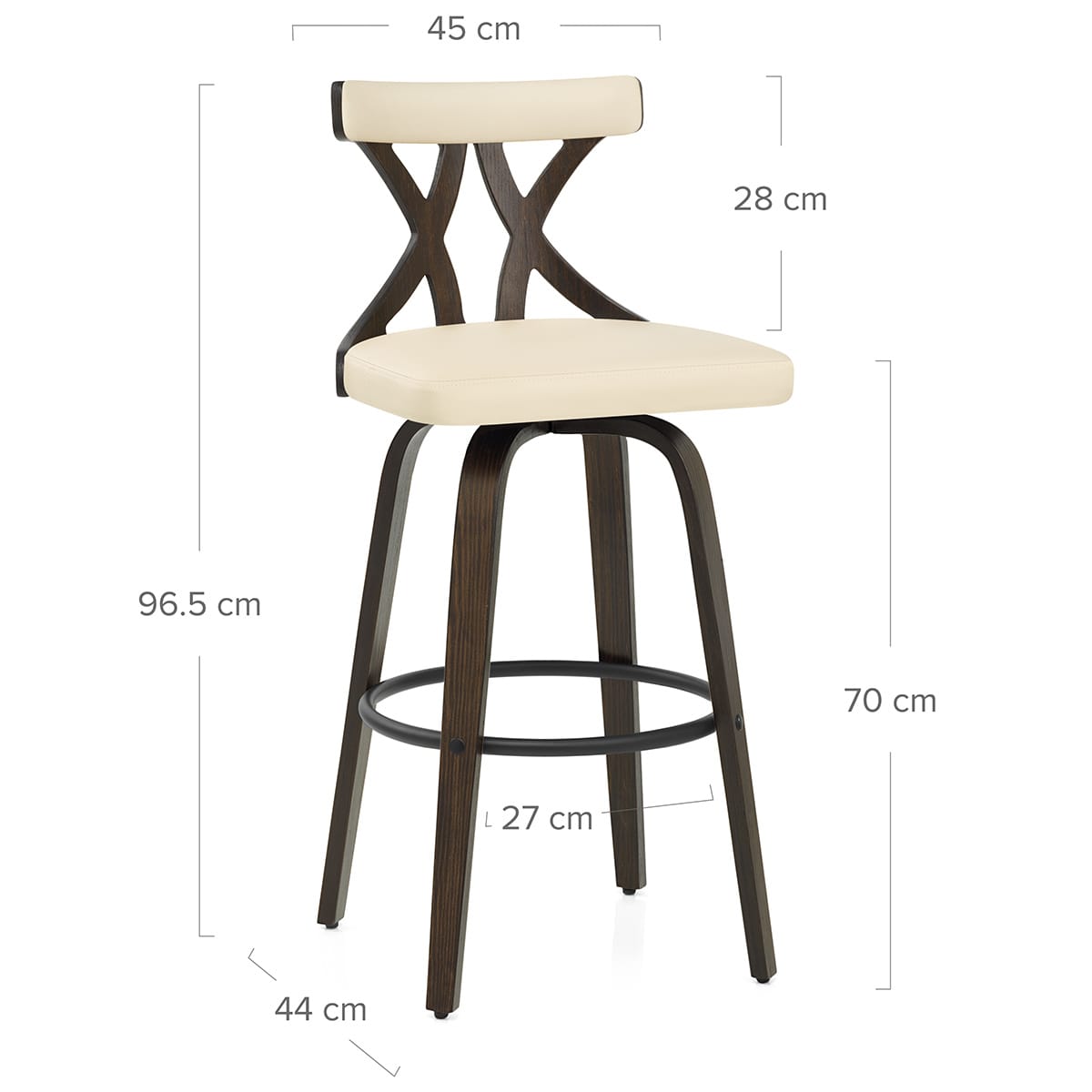 Taburete Nogal - Nash Crema
