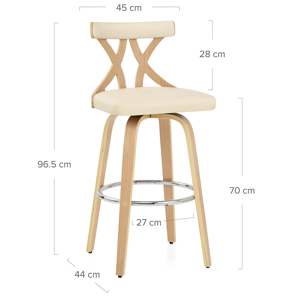 Taburete Madera - Nash Crema