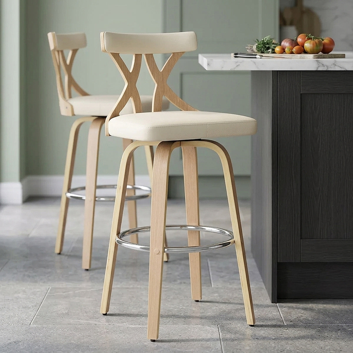 Taburete Madera - Nash Crema