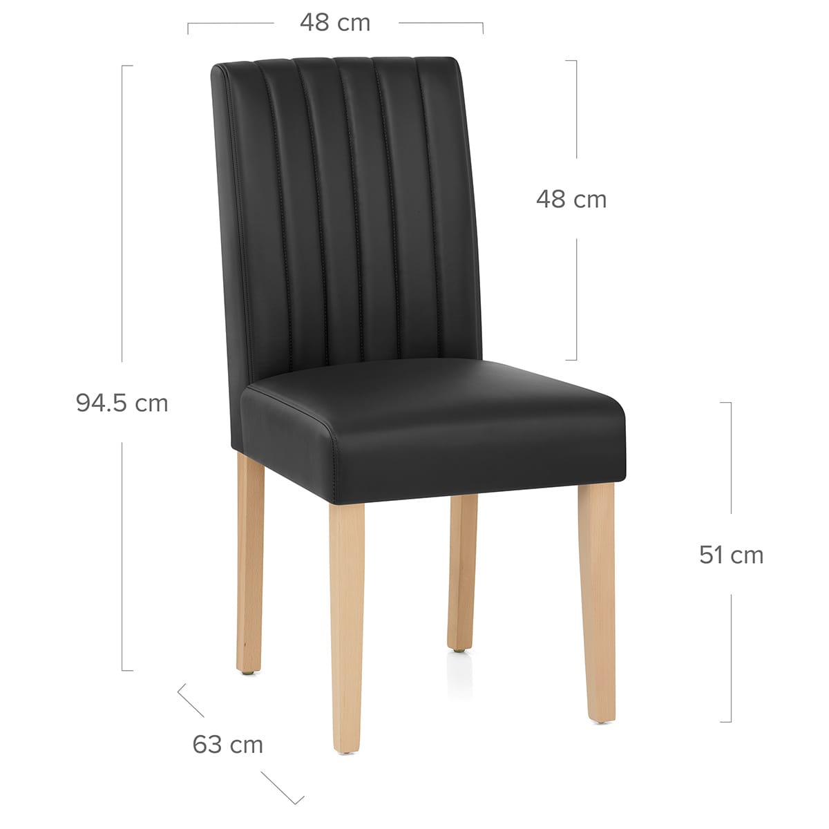 Silla Cuero Auténtico - Newbury Negro