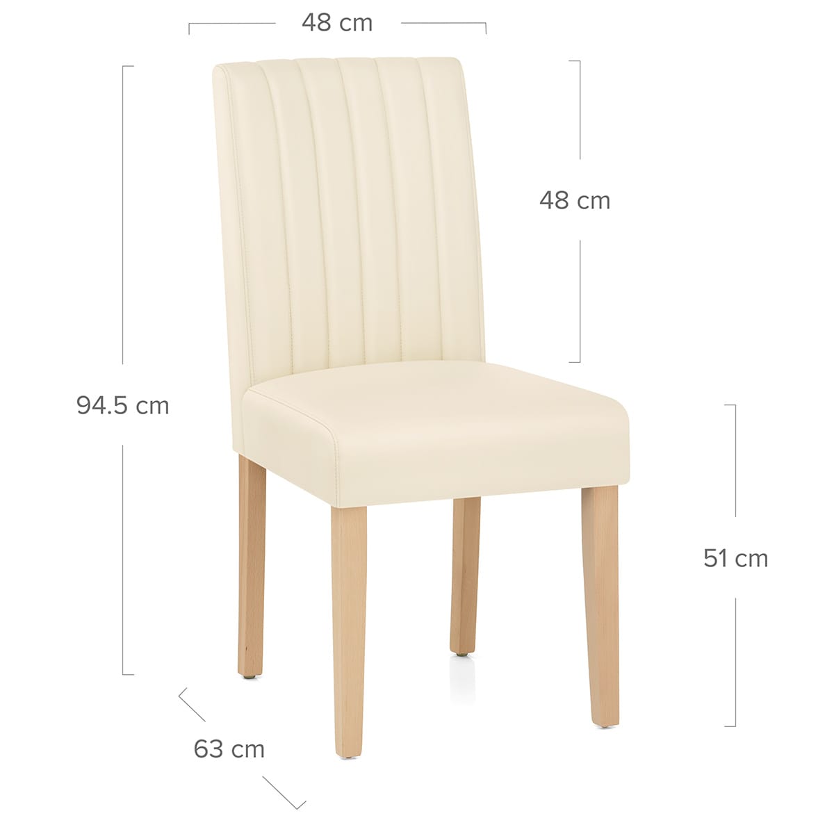 Silla Cuero Auténtico - Newbury Crema