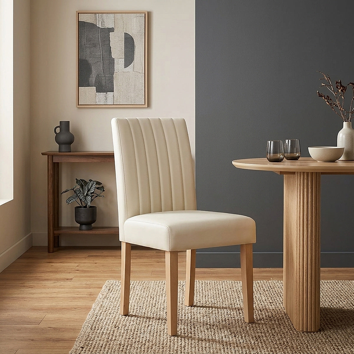 Silla Cuero Auténtico - Newbury Crema
